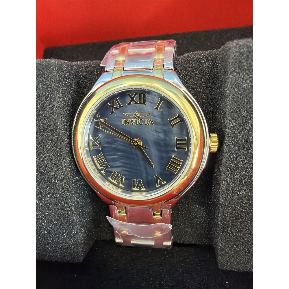 Invicta Women's Watch Wildflower Quartz Black MOP Dial Two Tone Bracelet 48233